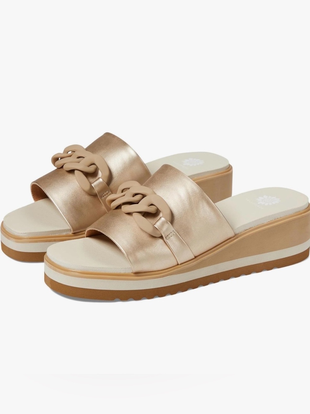 Gold slide yellow box sandal size 8.5 new